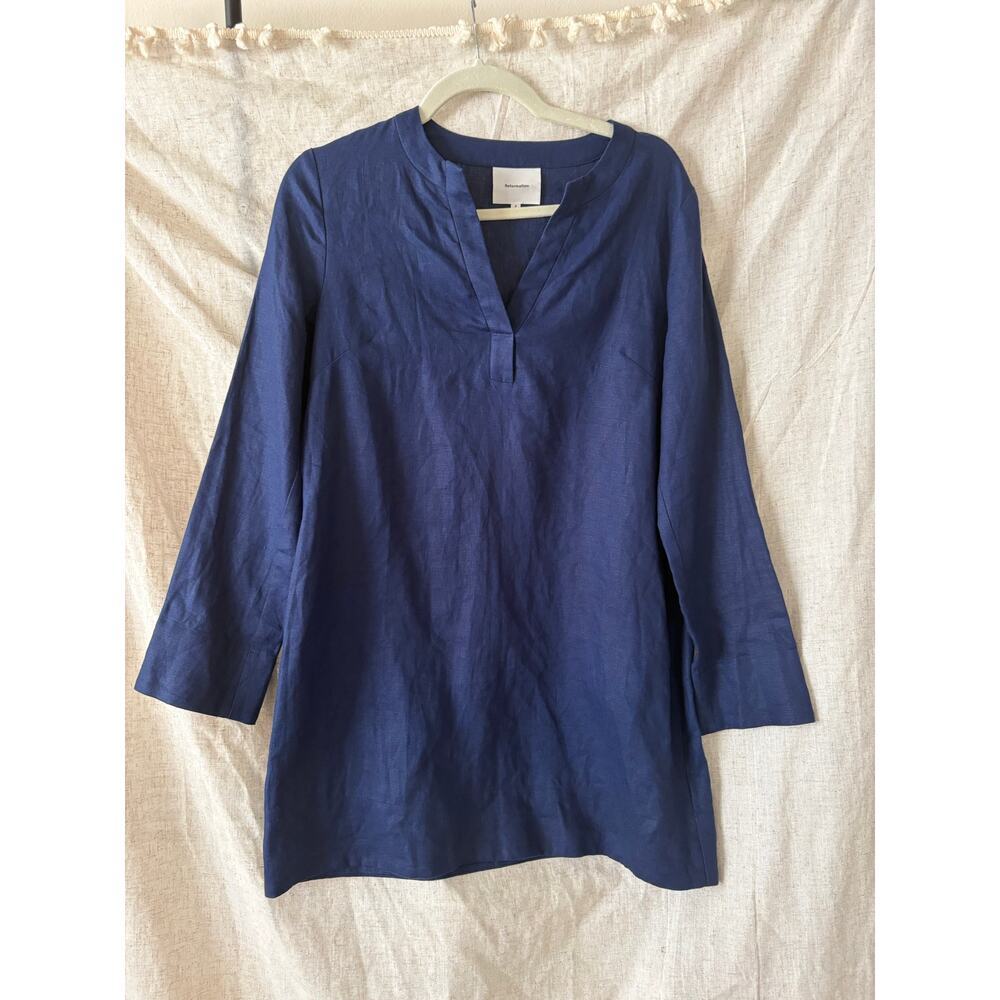 Reformation Blue Long Sleeve Mini Tunic Dress Sz. 4